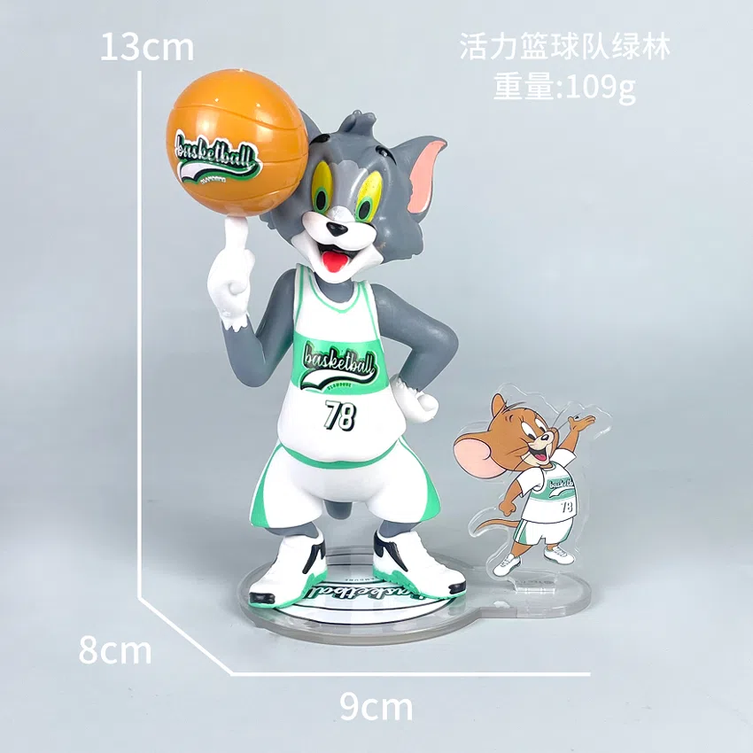 Tom and Jerry Figurines Energetic Basketball Team Green Forest