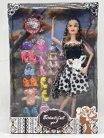11.5-inch 11-joint double braids fashionable Barbie doll with trendy bag and shoes set