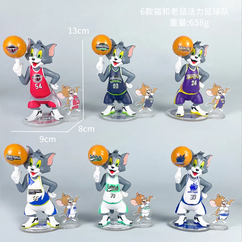 Tom and Jerry Figurines Energetic Basketball Team 6 types