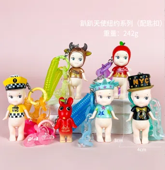 Papang Angel New York Series Figurines 6 Pieces [Premium Version with Keychain]