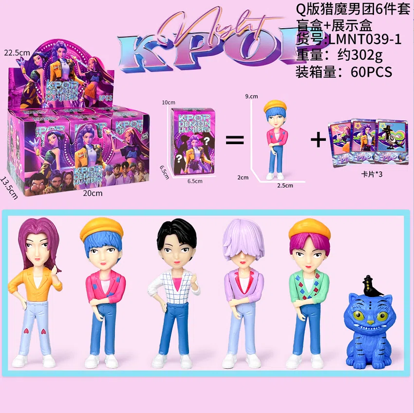 4-inch demon hunting boy group blind box display box 6 types