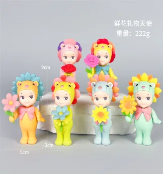 Papang Angel Fresh Flower Gift Series Figurines 6 Pieces [Premium Version]