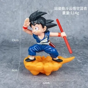 Dragon Ball somersault cloud standing posture childhood Wukong blue clothes figure