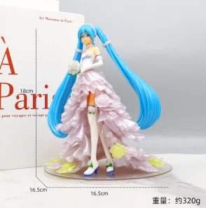 Hatsune Miku Figurine Wedding Dress Blue Hair