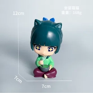 Medicine Shop Girl Figurine, Big Head, Sitting Pose, Cat