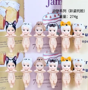 Paw Paw Angel Animal Dog Face Rest Series Figurine 12 Pieces