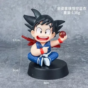 Dragon Ball sitting posture childhood Wukong blue clothes figure