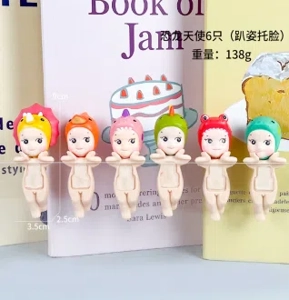 Pampam Angel Dinosaur Face-Support Series Figurines 6 pieces