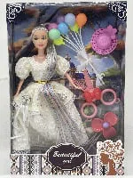 11.5-inch long ponytail evening dress live hand fashionable Barbie doll with balloon hat hairpin scissors