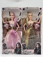 11.5-inch 9-joint evening dress long ponytail fashionable Barbie doll two-color mixed with fashionable bag