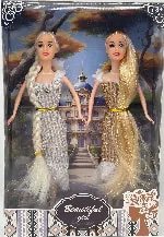 11.5-inch solid thigh long ponytail fashion Barbie doll twin sisters 11.5-inch Barbie princess doll Barbie set long-haired princess