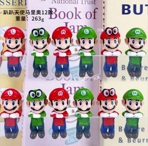 Prone Angel Mario series figurines, 12 pieces