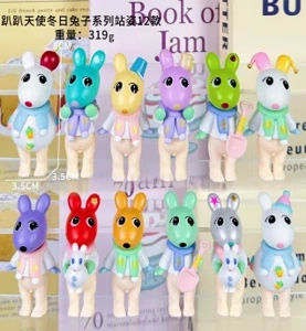 Pampam Angel Standing Winter Rabbit Series Figurines 12 pieces