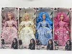 11.5-inch 11-joint wavy curly hair fashionable Barbie doll evening dress four-color mix