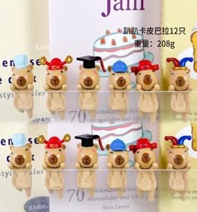 Papang Angel Hat Capybara Series Figurines, 12 types