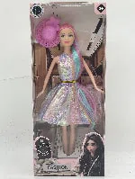 11.5-inch full-bodied thigh six-color long ponytail fashionable Barbie doll with fashionable hat