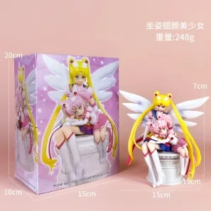 Beautiful Girl Figurine, Sitting Pose, Winged Beautiful Girl