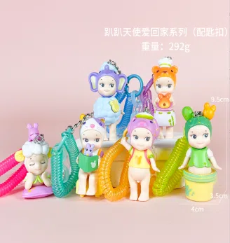 Papang Angel Home Sweet Home Series Figurines 6 Pieces [Premium Version with Keychain]