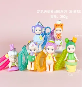 Papang Angel Home Sweet Home Series Figurines 6 Pieces [Premium Version with Keychain]