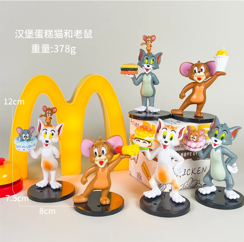 Tom and Jerry Figurines Burger Cake 6 types