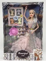 11.5-inch 9-joint evening dress long ponytail fashion Barbie doll with fashion hat and pet dog
