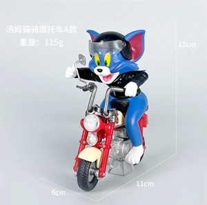 Tom and Jerry Figurines Tom the Cat Riding Motorcycle