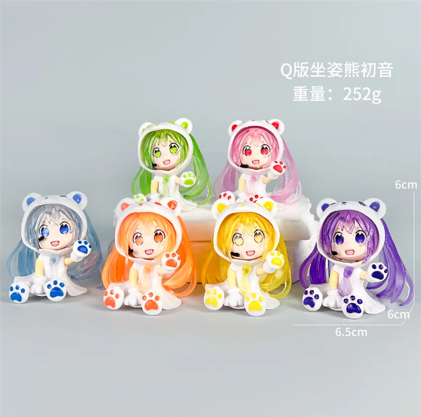 Hatsune Miku Figurine Q-Version Sitting Bear Hatsune Miku 6 Styles