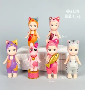 Papang Angel Mini Cat Meow Meow Daily Figurines 6 Pieces