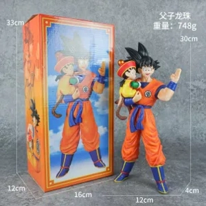 Dragon Ball Wukong father and son hold a figurine