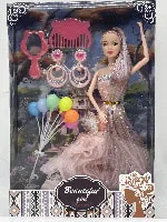 11.5-inch 9-joint evening dress long ponytail fashion Barbie doll with balloon earrings series