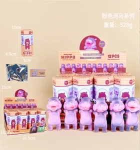 12 types of angel pink hippopotamus series figures