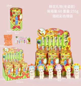 Lying Angel Sitting Pose Fresh Flower Gift Series Figurines 6 Types