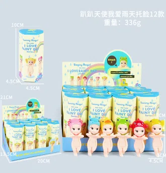 Papi Angel Face-Holding I Love Rainy Days Figurine Series 12 Pieces