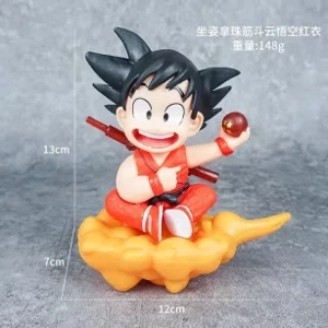 Dragon Ball somersault cloud sitting posture childhood Wukong red clothes figure