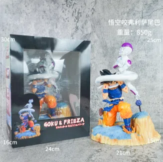 Dragon Ball figure Goku bites Frieza\'s tail