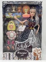 11.5-inch 11-joint long ponytail fashionable Barbie doll with pet dog hat series