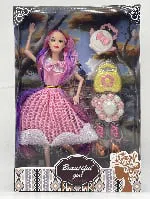 11.5-inch 11-joint double ponytail fashionable Barbie doll with fashionable bag hat set