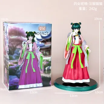 Medicine Shop Girl Figurine, Medicine Girl Whispering Hanfu Cat