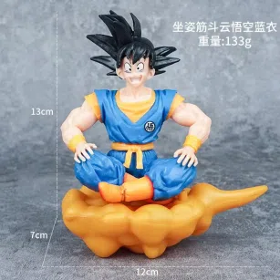 Dragon Ball somersault cloud sitting posture blue clothes Wukong figure
