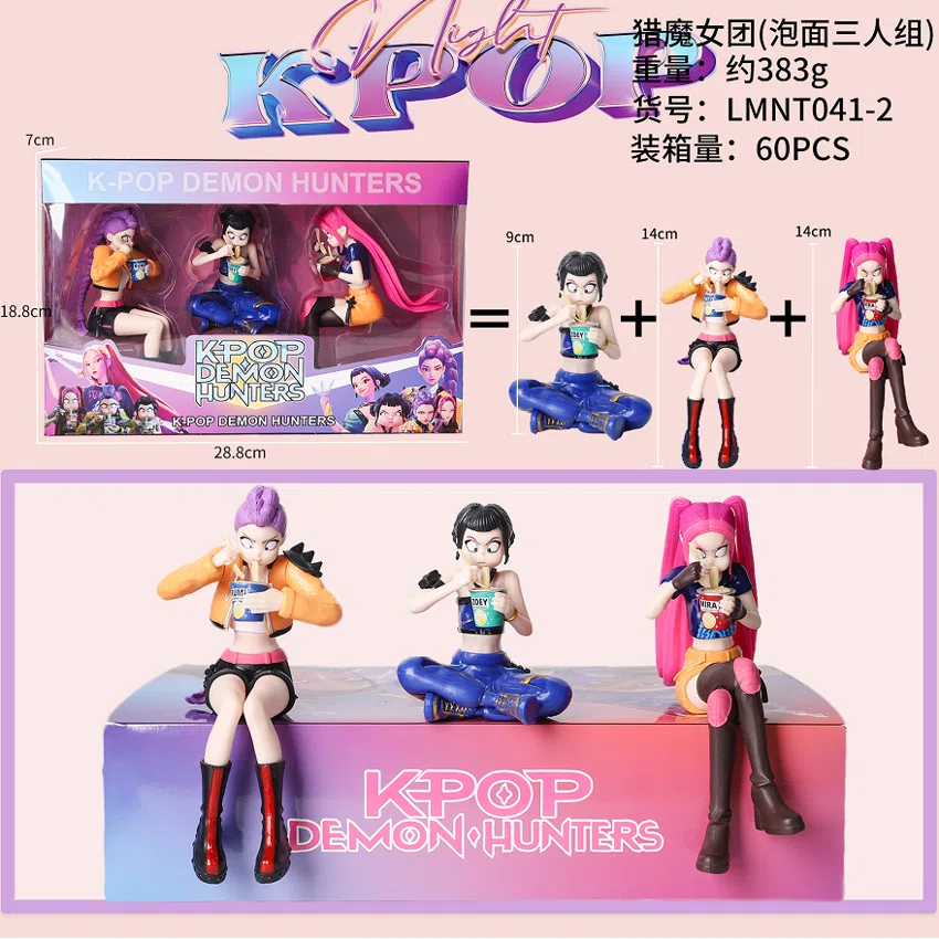 Demon Hunting Girl Squad Figure Instant Noodle Trio