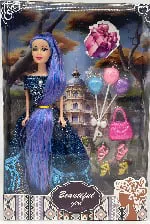 11.5-inch solid long ponytail fashionable Barbie doll with balloon bag small shoes 11.5-inch Barbie princess doll Barbie set long hair princess Barbie accessories