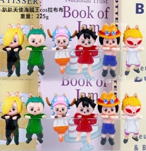 Papang Angel One Piece Cosplay Labubu Figurines 12 Pieces