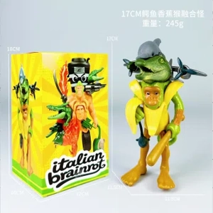 Mountain and sea classic figurine crocodile banana monkey fusion monster