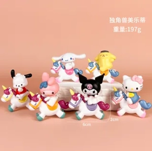 Sanrio Riding Melody 6 Unicorn Figures