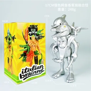 The mountains and seas are figurative, silver crocodile, banana, monkey, fusion monster