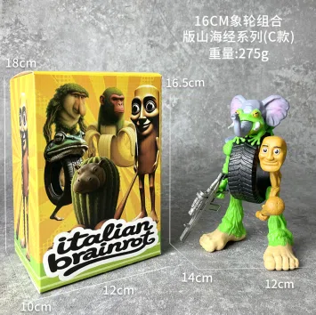 The Classic of Mountains and Seas is a wooden stick figure with an elephant wheel combination version