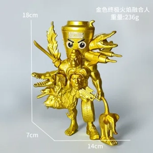 The golden ultimate flame fusion of the mountains and seas is a figure