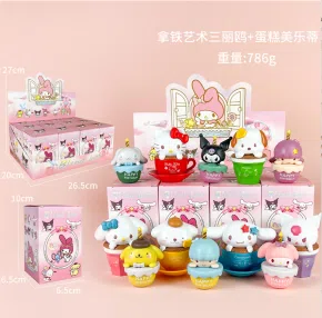 Sanrio Figurine Latte Art with Cake My Melody Set 12 Pieces