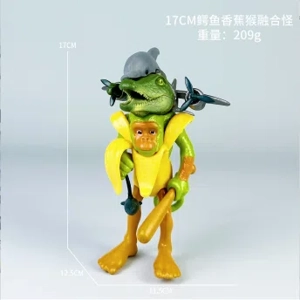 Mountain and sea classic figurine crocodile banana monkey fusion monster
