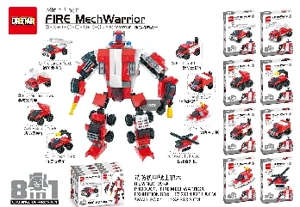 Fire Mecha Warrior Building Blocks